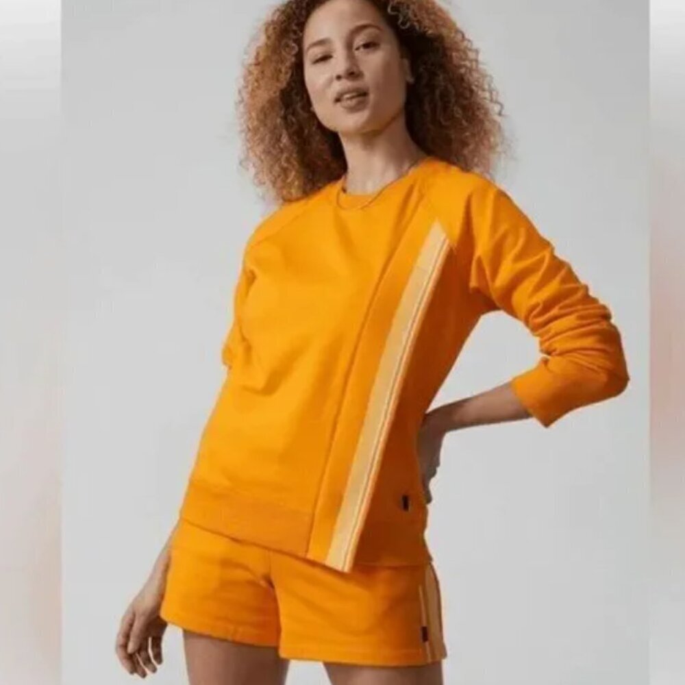 Athleta Triumph Game Point Slit Sweatshirt Yellow Women's Medium